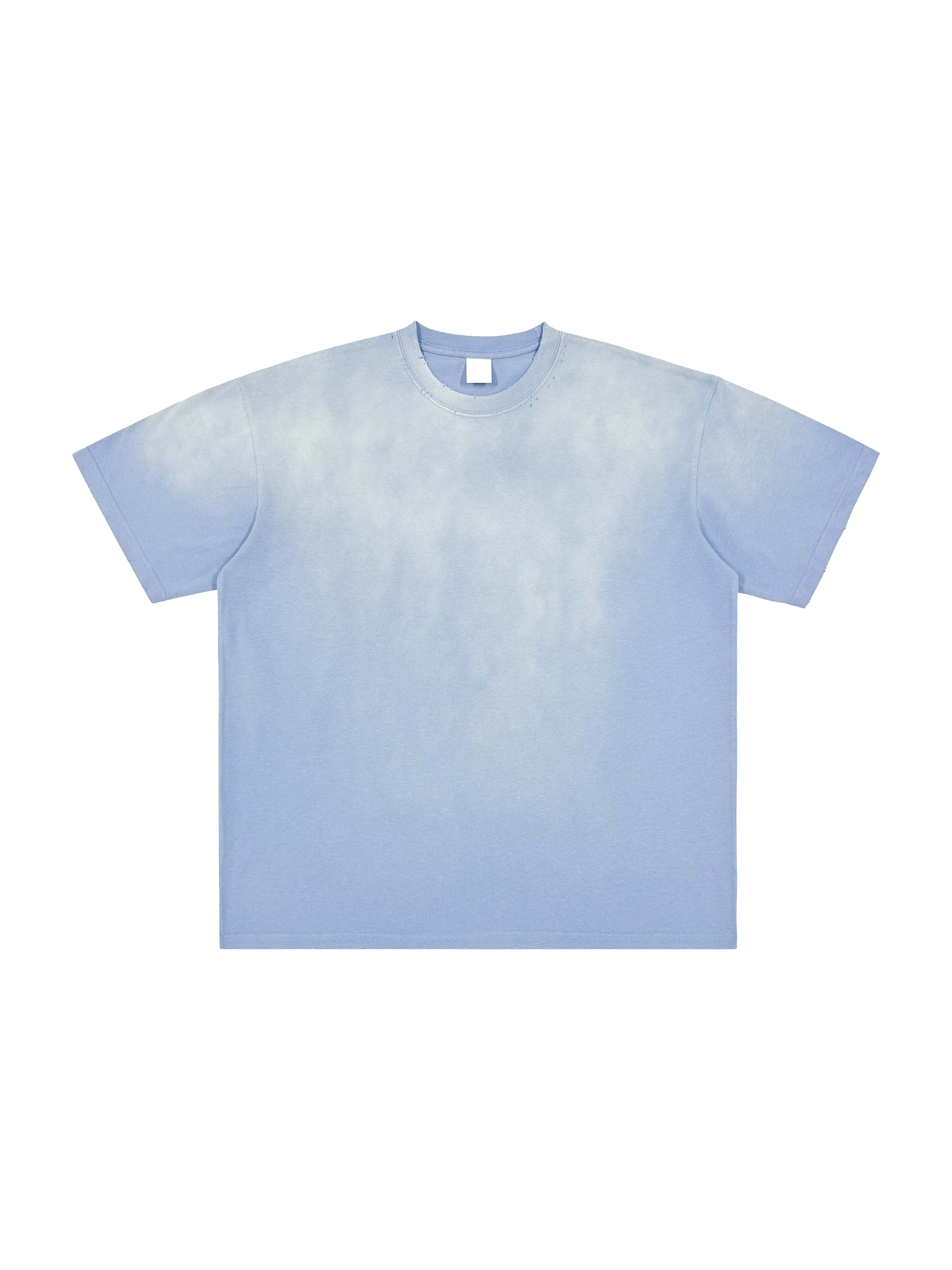 Vintage Washed Shoulder & Body White Gradient on Aged Frayed